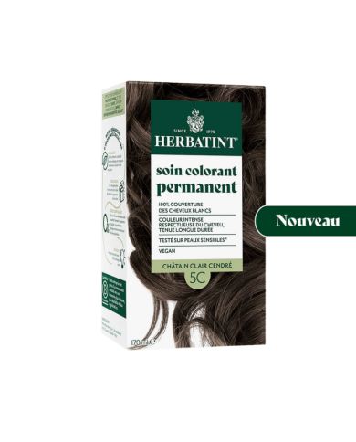 HERBATINT SOIN COLORANT PERMANENT 5C CHATAIN CLAIR CENDRE 170ML