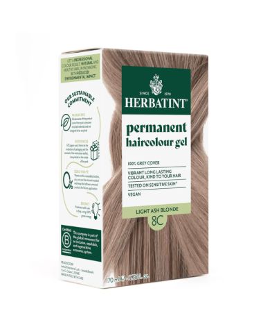 HERBATINT SOIN COLORANT PERMANENT 8C BLONS CLAIR CENDRE 170 ML