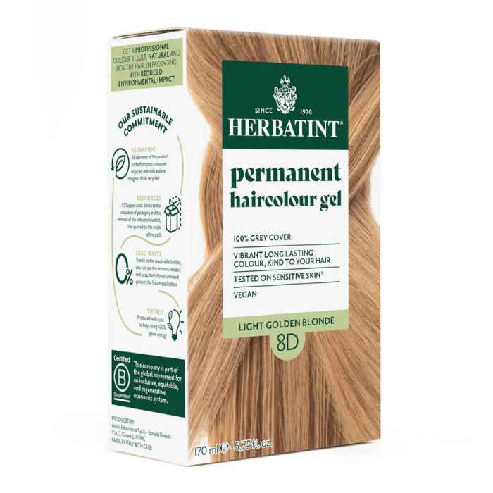 HERBATINT SOIN COLORANT PERMANENT 8D BLOND CLAIR DORE 170 ML