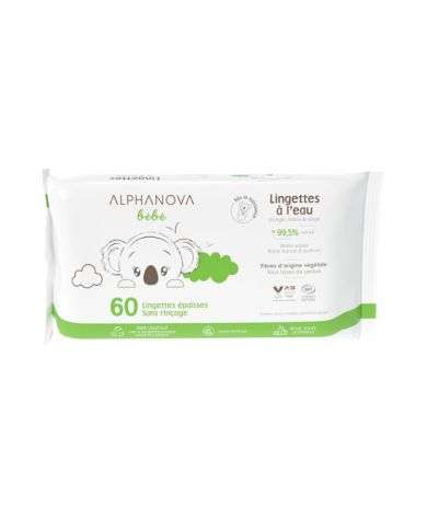 ALPHANOVA BEBE LINGETTES NETTOYANTES 60 UNITES