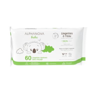 ALPHANOVA BEBE LINGETTES NETTOYANTES 60 UNITES