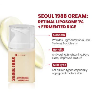 K SECRET SEOUL 1988 RETINAL LIPOSOME 1% + FERMENTED RICE CREAM 50 ML