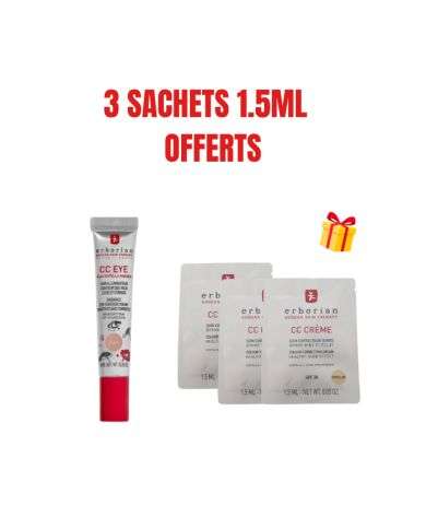 ERBORIAN OFFRE CC EYE A LA CENTELLA CLAIR SOIN ILLUMINATEUR CONTOUR DES YEUX SPF20 10ML + 3 SACHETS OFFERT