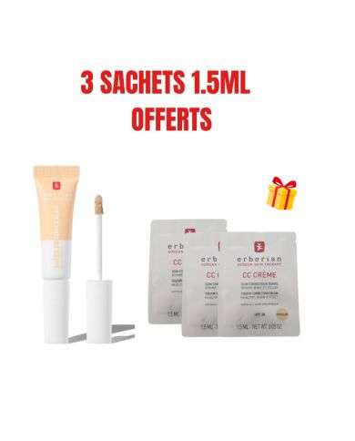 ERBORIAN OFFRE SUPER BB CONCEALER SPF25 NUDE 10ML + 3 SACHETS OFFERTS