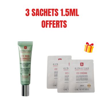 ERBORIAN CC RED CORRECT CENTELLA ASIATICA EFFET APAISANT SPF25 15 ML