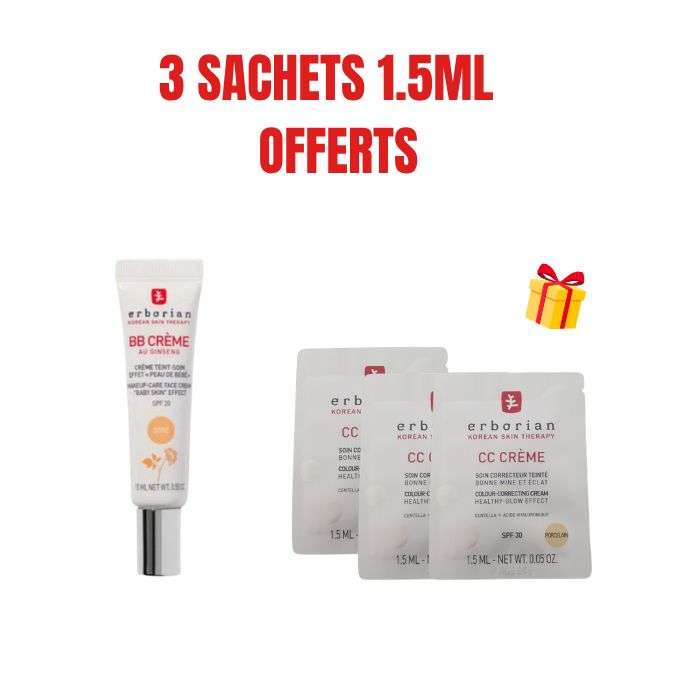 ERBORIAN BB CREME AU GINSENG CREME TEINT DORE SPF20 15 ML
