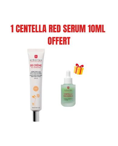 ERBORIAN OFFRE BB CREME AU GINSENG CREME TEINT DORE SPF20 40 ML + RED SERUM 10 ML OFFERT