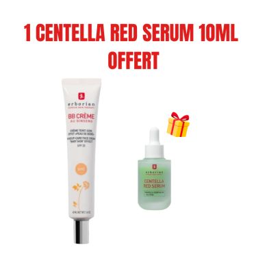 ERBORIAN OFFRE BB CREME AU GINSENG CREME TEINT DORE SPF20 40 ML + RED SERUM 10 ML OFFERT