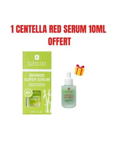 ERBORIAN OFFRE BAMBOO SUPER SERUM HYDRATANT INTENSE 30 ML + RED SERUM 10ML OFFERT