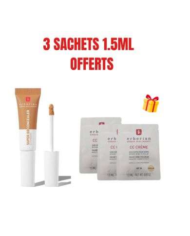 ERBORIAN OFFRE SUPER BB CONCEALER SPF25 CARAMEL 10ML + 3 SACHETS 10ML OFFERTS
