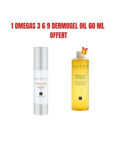 KUORA OFFRE SERUM VITAMINE C + RETINOL 50 ML + 1 OMEGAS 3 6 9 DERMOGEL OIL 60 ML  OFFERT