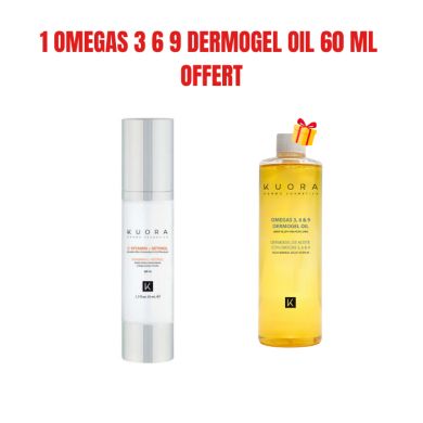 KUORA OFFRE SERUM VITAMINE C + RETINOL 50 ML + 1 OMEGAS 3 6 9 DERMOGEL OIL 60 MLOFFERT
