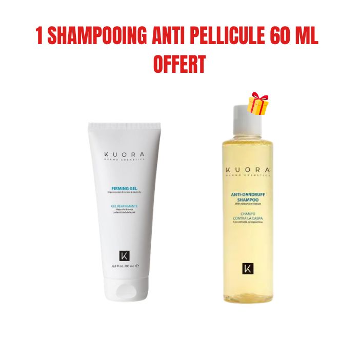 KUORA OFFRE GEL RAFFERMISSANT PEAUX FERMES ET ELASTIQUES 200 ML + 1 SHAMPOOING ANTI PELLICULE 60 MLOFFERT