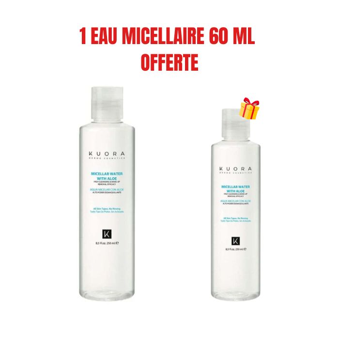 KUORA OFFRE EAU MICELLAIRE AVEC ALOE VERA 250 ML + 1 EAU MICELLAIRE 60 MLOFFERTE