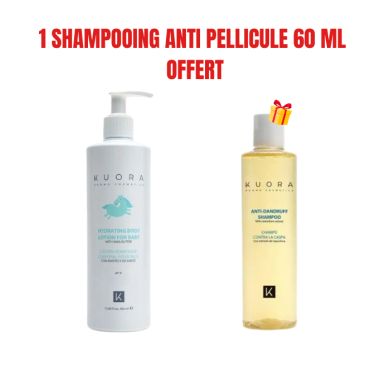 KUORA OFFRE LOTION HYDRATANTE CORPS POUR BEBES AU BEURRE DE KARITE 400 ML + 1 SHAMPOOING ANTI PELLICULE 60 MLOFFERT