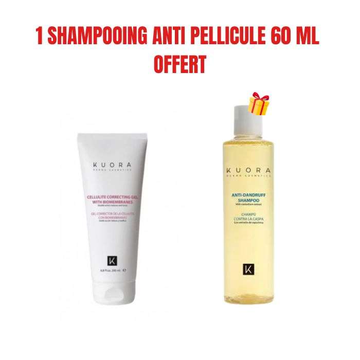 KUORA OFFRE GEL ANTI CELLULITE BIOMEMBRANES 200 ML + 1 SHAMPOOING ANTI PELLICULE 60 MLOFFERT