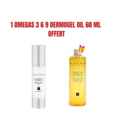 KUORA OFFRE CREME DE SOJA VISAGE JOUR ET NUIT 50 ML + 1 OMEGAS 3 6 9 DERMOGEL OIL 60 ML  OFFERT