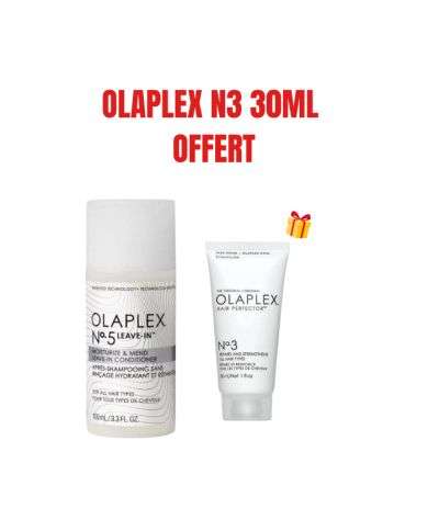 OLAPLEX OFFRE N5 LEAVE IN APRES SHAMPOOING HYDRATANT ET REPARATEUR 100 ML +OLAPLEX N3 30ML OFFERT