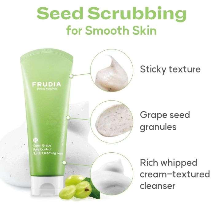 FRUDIA GREEN GRAPE PORE CONTROL SCRUB CLEANSING FOAM 145 ML