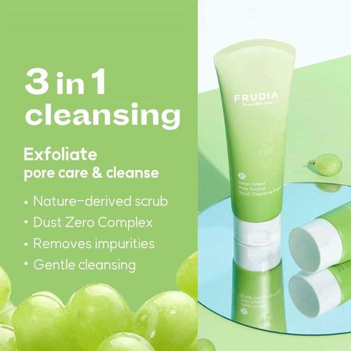 FRUDIA GREEN GRAPE PORE CONTROL SCRUB CLEANSING FOAM 145 ML