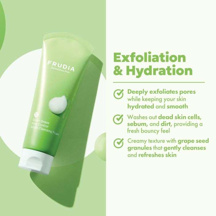 FRUDIA GREEN GRAPE PORE CONTROL SCRUB CLEANSING FOAM 145 ML
