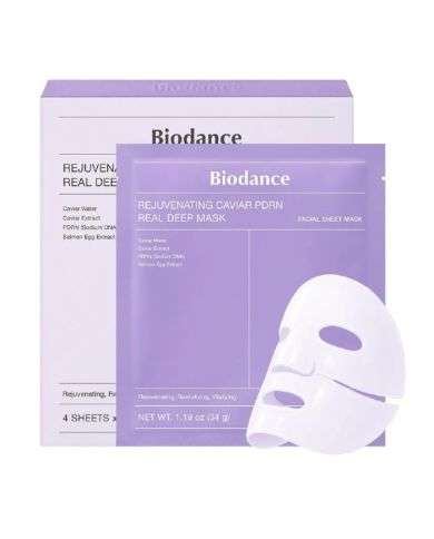BIODANCE REJUVENATING CAVIAR PDRN REAL DEEP MASK PACK DE 4
