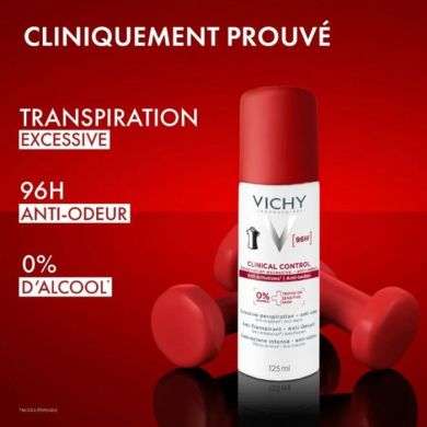 VICHY CLINICAL CONTROL ANTI TRANSPIRANTS ANTI ODEURS ANTI TACHES 125 ML