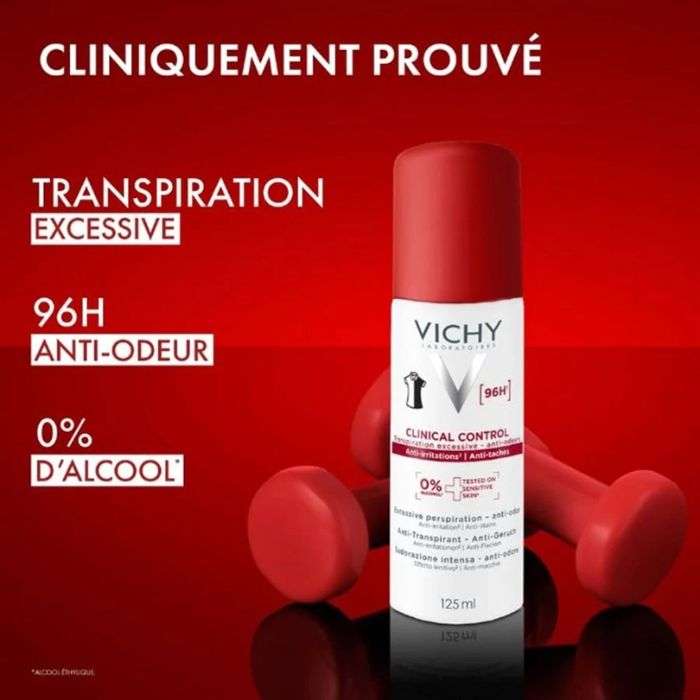 VICHY CLINICAL CONTROL ANTI TRANSPIRANTS ANTI ODEURS ANTI TACHES 125 ML