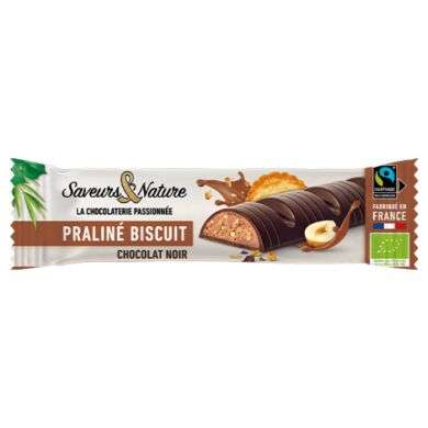 SAVEURS & NATURE LA CHOCOLATERIE PASSIONNEEPRALINE BISCUIT CHOCOLAT NOIR 30 G