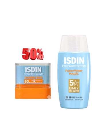 ISDIN FOTOPROTECTOR DUO FUSION WATER MAGIC 50ML+ FOTOPROTECTOR STICK INVISIBLE 10G
