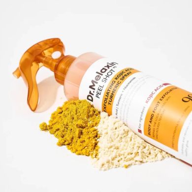 DE MELAXIN PEEL SHOT EXFOLIATING KOJIC ACID TURMERIC SPRAY BODY AND FOOT 200 ML