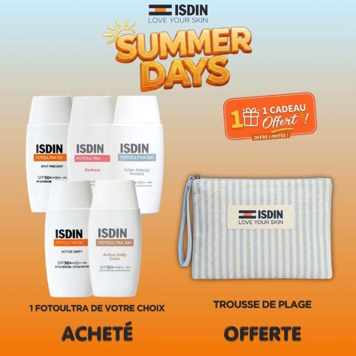 ISDIN OFFRE ECRAN SOLAIRE FOTOULTRA REDNESS SPF 50+ 50 ML + TROUSSE OFFERTE