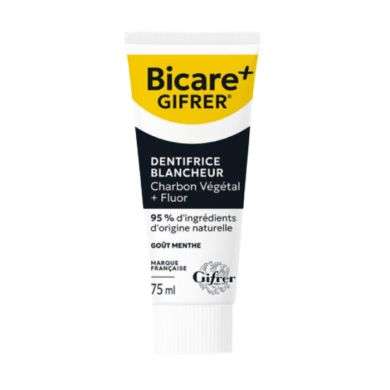 BICARE+ GIFRER DENTIFRICE BLANCHEUR CHARBON VEGETAL + FLUOR 75 ML