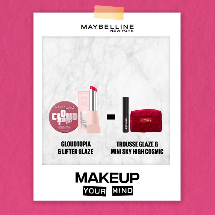 MAYBELLINE OFFRE CLOUDTOPIA ET LIFTER GLAZE + TROUSSE GLAZE ET MINI SKY HIGHT COSMIC OFFERTS