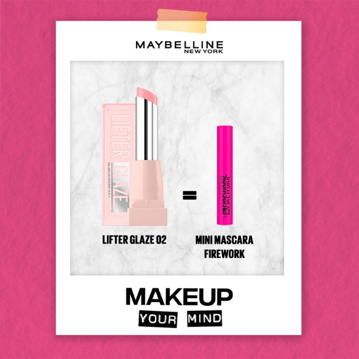 MAYBELLINE OFFRE LIFTER GLAZE 02 +MINI MASCARA FIREWORK OFFERT