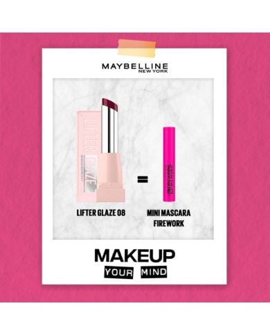 MAYBELLINE OFFRE LIFTER GLAZE 08 +MINI MASCARA FIREWORK OFFERT