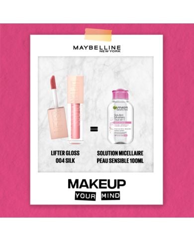 MAYBELLINE OFFRE LIFTER GLOSS 004 SILK + SOLUTION MICELLAIRE PEAU SENSIBLE 100 ML