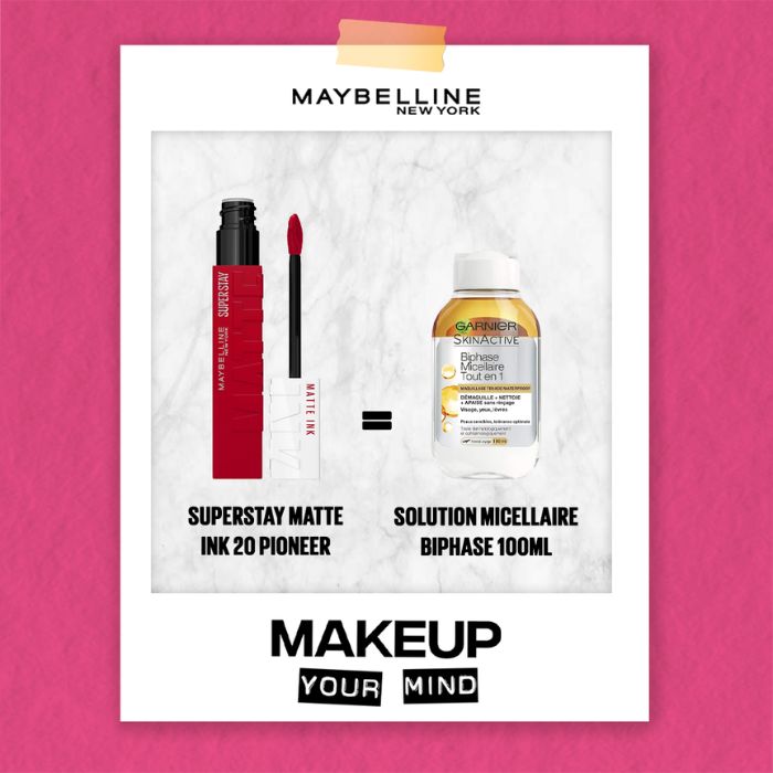 MAYBELLINE OFFRE SUPERSTAY MATTE INK + SOLUTION MICELLAIRE BIPHASE 100 ML OFFERTE