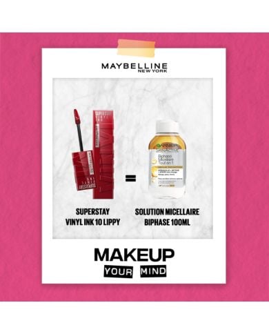 MAYBELLINE OFFRE SUPERSTAY VINYL INK + SOLUTION MICELLAIRE BIPHASE 100 ML
