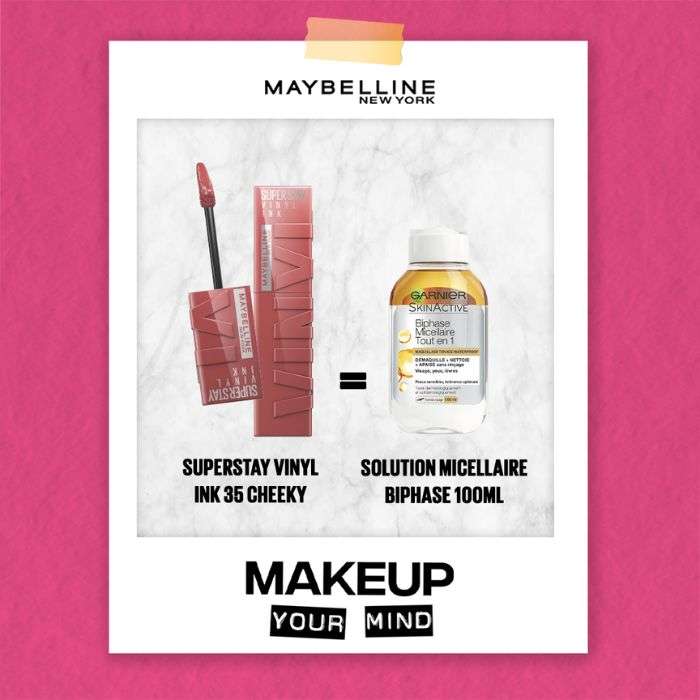 MAYBELLINE OFFRE SUPERSTAY VINYL INK + SOLUTION MICELLAIRE BIPHASE 100 ML