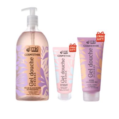 MKL COSMETHIK OFFRE GEL DOUCHE SURGRAS PECHE BLANCHE DE PROVINCE 1L+ GEL MRE SAUVAGE 200ML + JASMIN 100ML OFFERTS