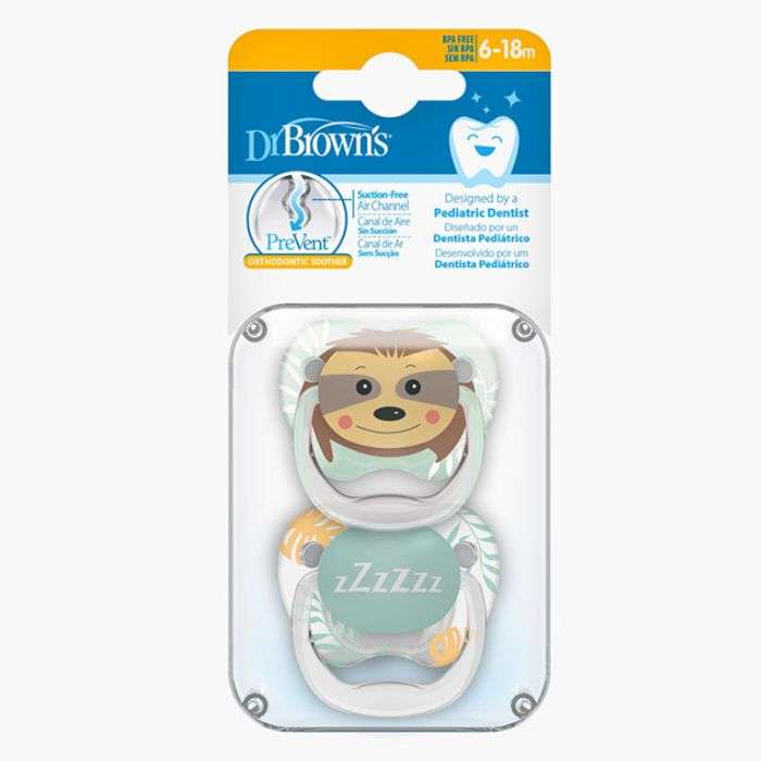DR BROWNS SUCETTE ORTHODONTIC 6-18 MOIS PACK DE 2
