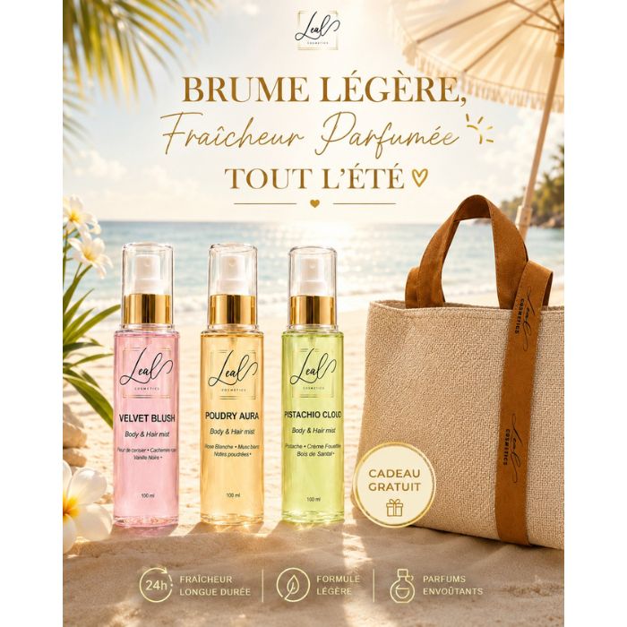 LEAL COSMETICS PACK DE 3 BRUMES PARFUMEES + SAC LEAL OFFERT