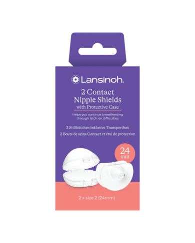 LANSINOH 2 BOUTS DE SEINS CONTACT ET EPUI DE PROTECTION TAILLE 2 - 24 MM