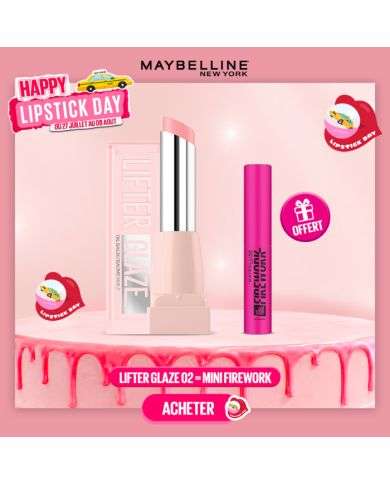 MAYBELLINE OFFRE LIFTER GLAZE + MINI FIREWORK MASCARA OFFERTE