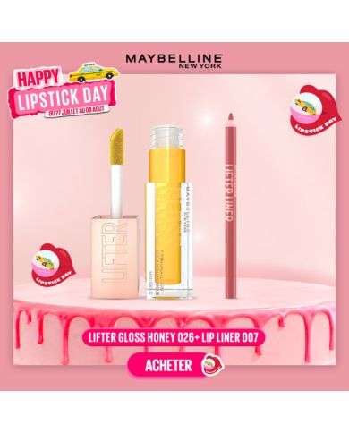 MAYBELLINE PACK LIFTER GLOSS HONEY 026 HONEY + LIP LINER 007 BIG LIFT