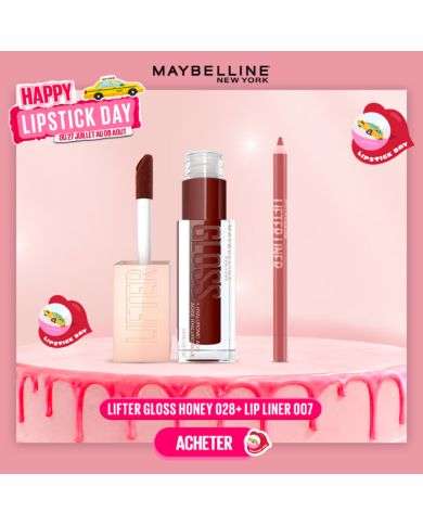 MAYBELLINE PACK LIFTER GLOSS HONEY 028 MAPLE + LIP LINER 007 BIG LIFT