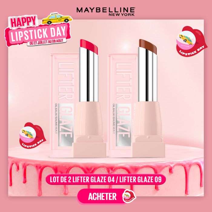 MAYBELLINE PACK DUO LIFTER GLAZE 04 CHERRY SWIRL +09 LATTE CRUSH