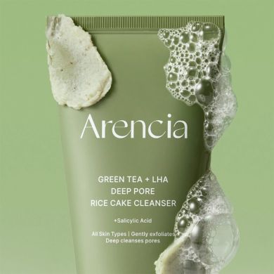 ARENCIA GREEN TEA + LHA DEEP PORE RICE CAKE CLEANSER 150 G