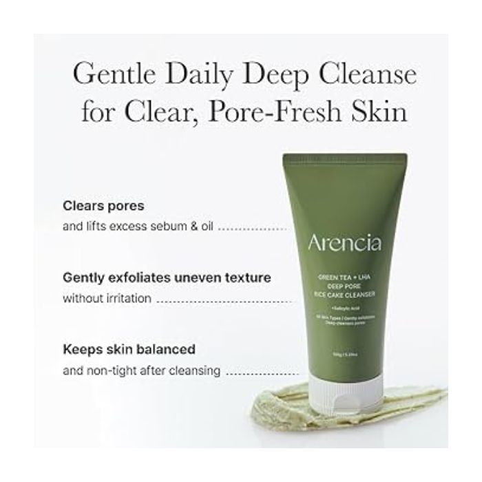 ARENCIA GREEN TEA + LHA DEEP PORE RICE CAKE CLEANSER 150 G